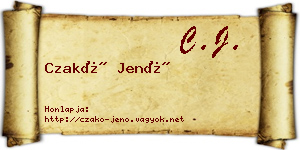 Czakó Jenő névjegykártya