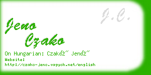 jeno czako business card