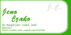 jeno czako business card